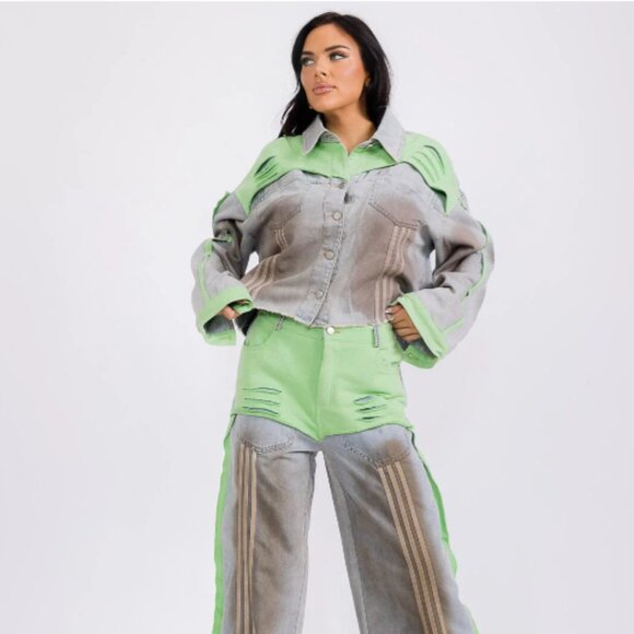 COLORBLOCK DENIM 2PC. SET - Picture 4 of 4